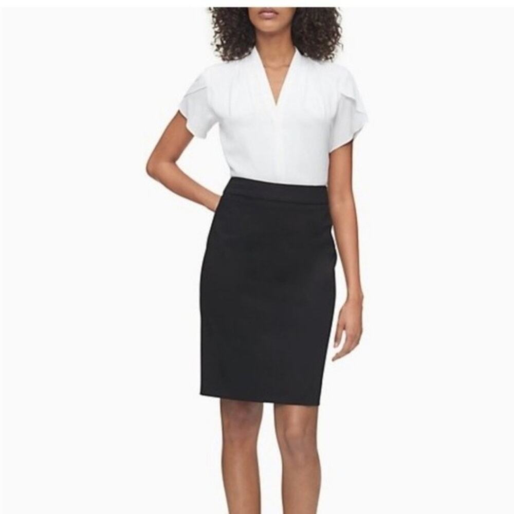 Classiques Entier Pencil Skirt 100% Pure Wool Career Timelessβ Black 4 Petite